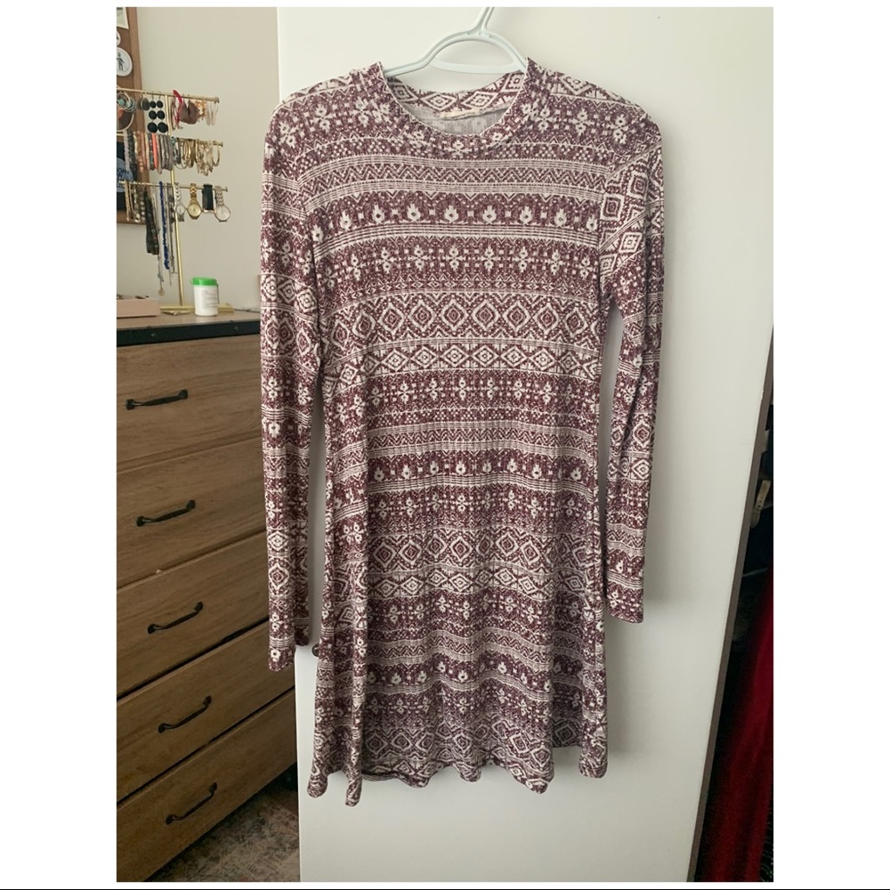Red tribal print dress